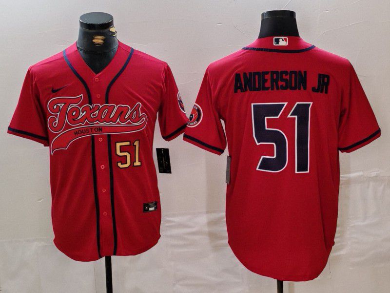 Men Houston Texans #51 Anderson Jr Red Joint Name 2024 Nike Limited NFL Jersey style 2->houston texans->NFL Jersey
